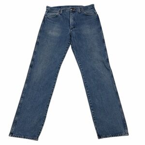 Wrangler Western Denim Blue Jeans Durable 100% Cotton Straight Leg Size 34x30